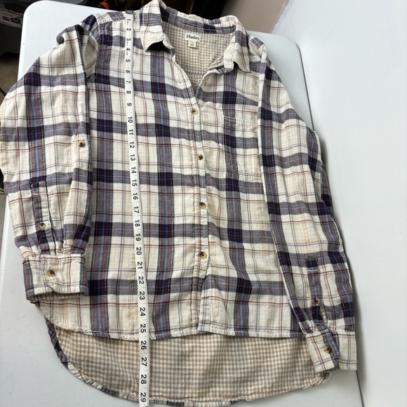 Hatley Plaid Button Front Shirt - Blue and Cream - Picture 6 of 8